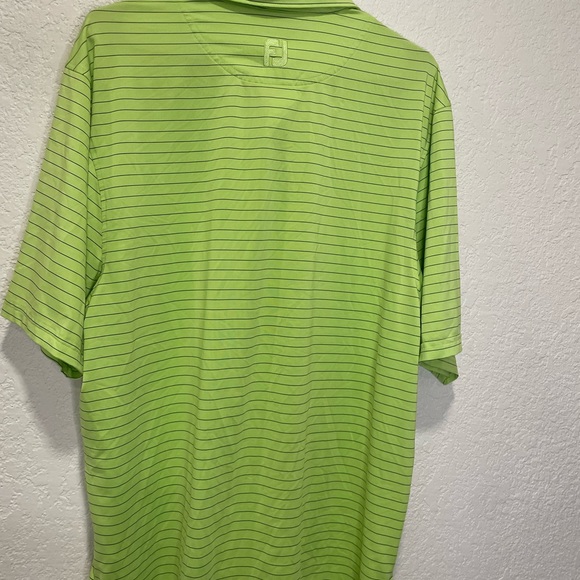 Footjoy Men's Golf Polo Green Stripe Size Medium - Picture 5 of 5